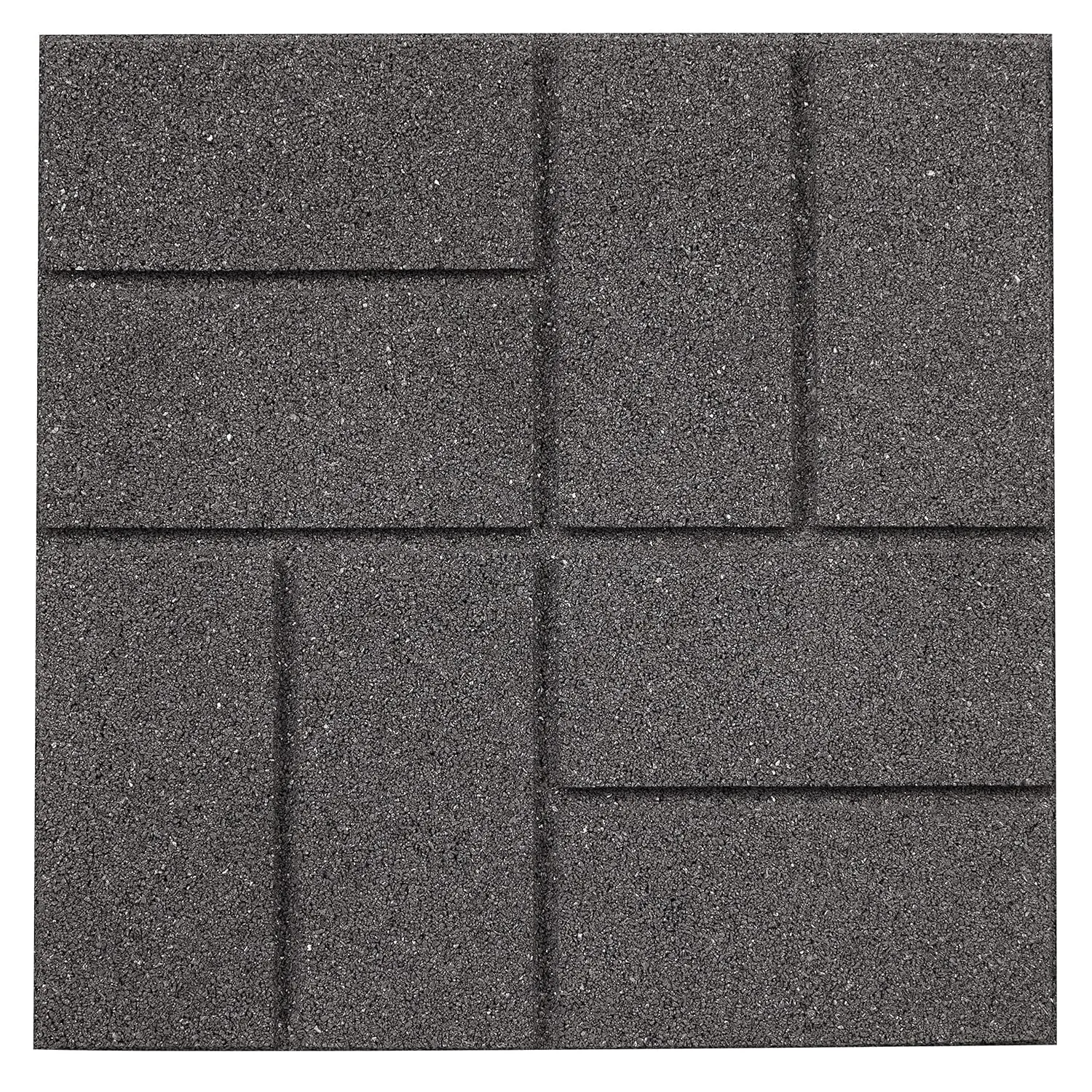 Azulejo pavimentado de goma de doble cara - 16" X 16" X 3/4" (gris, 5 baldosas)