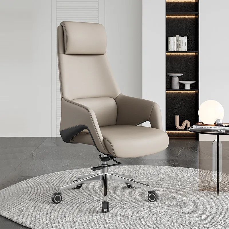 

Rolling Luxury Leather Office Chair Study Swivel Computer Armchair Office Chair Comfy Sillas De Escritorio Office Furniture