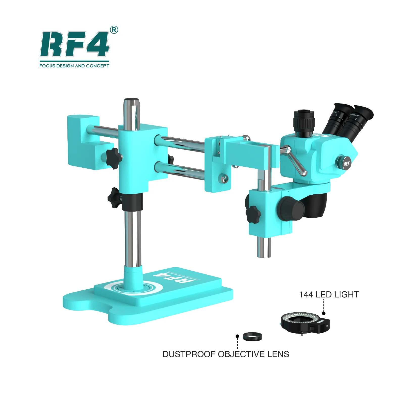 RF4 synchroniczne powiększenie widz 360 ° podwójny wspornik wspornikowy 6.5-65X dwuokularowy stereoskopowy mikroskop trójokularowy RF6565PRO3