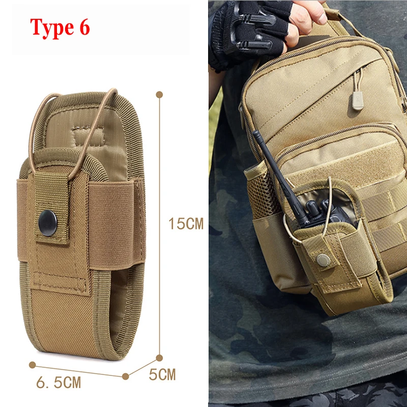 Tactical Molle Radio Pouch Walkie Talkie Holder Bag Waist Belt Pack Nylon Portable Interphone Holster Carry Bag Magazine Pouch