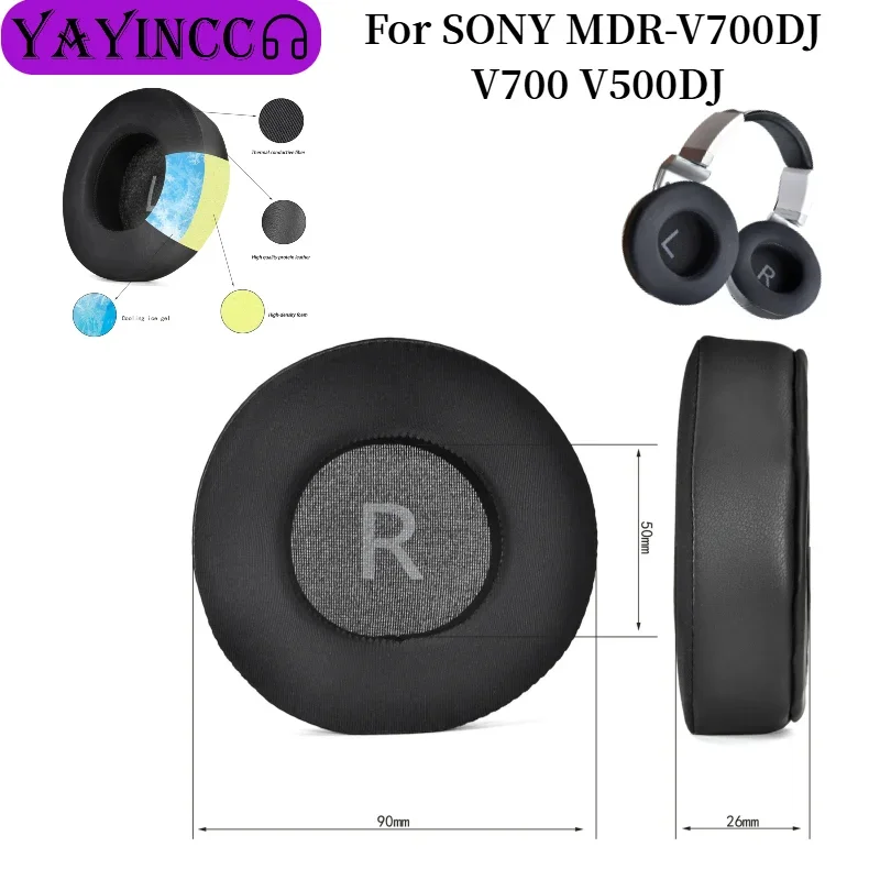 

Replacement Ice gel Earpads For SONY MDR-V700DJ V700 V500DJ Ultra-soft Sponge Cushion Cover Headphone Earmuffs repair parts