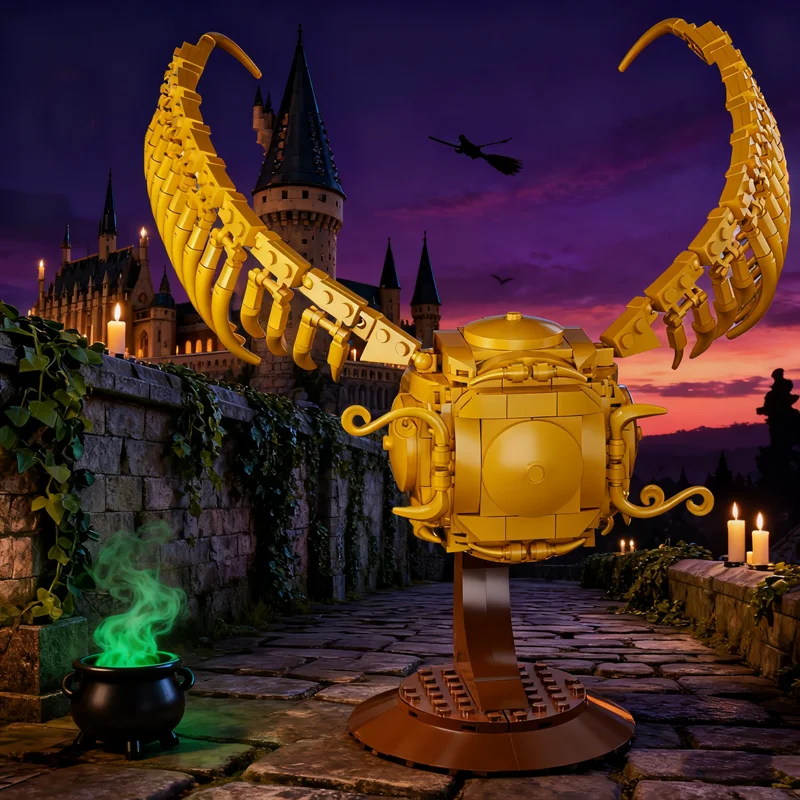 

MOC Fantasy Movie Hogwartsed Quidditch Magical Flying Ball Props Model Bricks Set Golden Snitch Building Blocks Kid Toys Gift