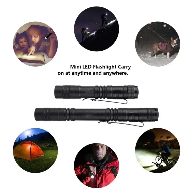 1-10pcs Mini Portable LED Flashlight Pocket Ultra Bright High Lumens Handheld Pen Light Torch for Camping Outdoor Emergency