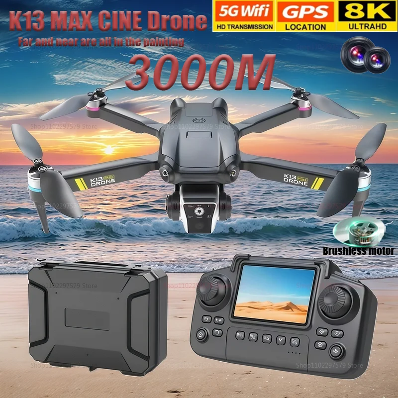 

K13 MAX Drone 8K Camera 5G WiFi FPV Dual HD Cameras Brushless Motor Obstacle Avoidance Quadcopter Aerial Toy Gift