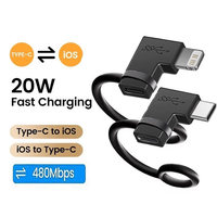 90 Degree Lighting To Type C Adapter 3A Fast Charging IOS Female to Type-C Male Connector For IPhone 15 14 13 Pro IPad Converter