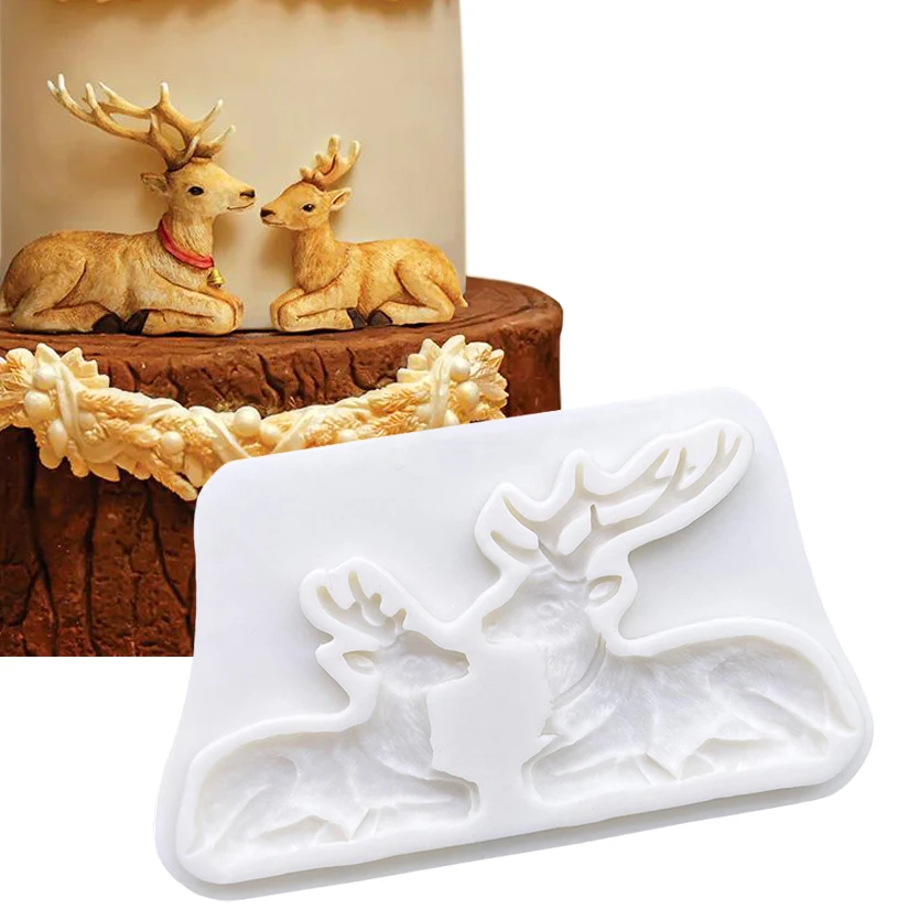 Reindeer Christmas Silicone Sugarcraft Cupcake Baking Mold Fondant Cake Decorating Tools