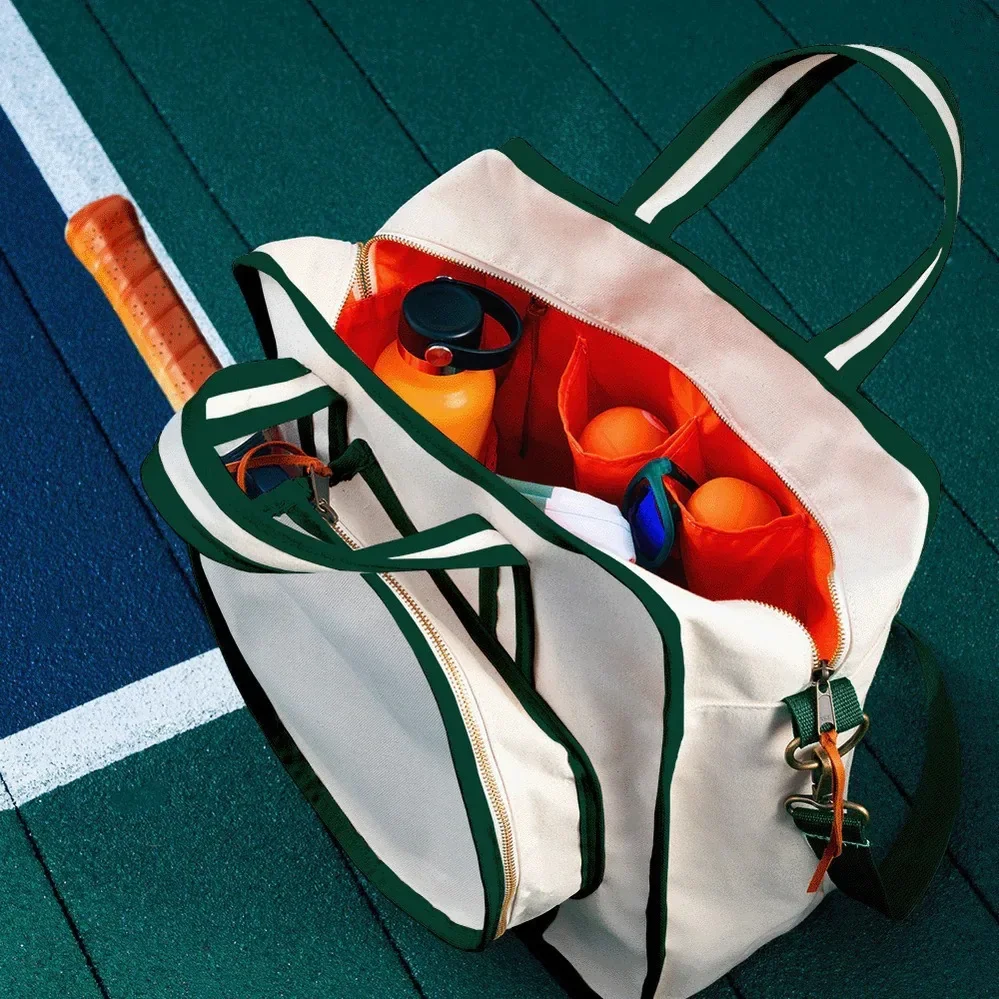 Badminton Bag One Shoulder Portable Racket Bag Men's and Women's Sports Canvas Tennis Bag Multifunctional Pickleball