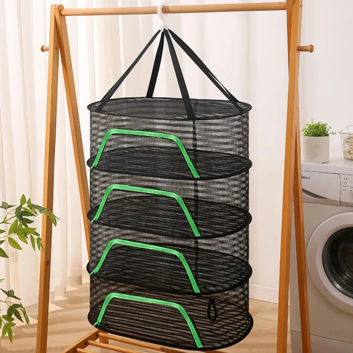 Folding Food Drying Net Anti-mosquito Dry Rack for Herbs Hanging Basket Dryer Bag Mesh Herb Drying Net for Vegetable Fruit