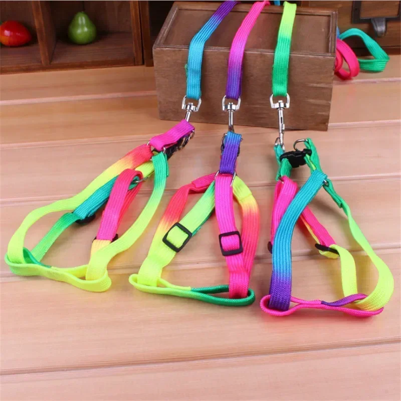 120cm Pet Dog Colorful Durable Nylon Collar Harness Traction Rope Soft Walking Harness Lead Pets Accessories