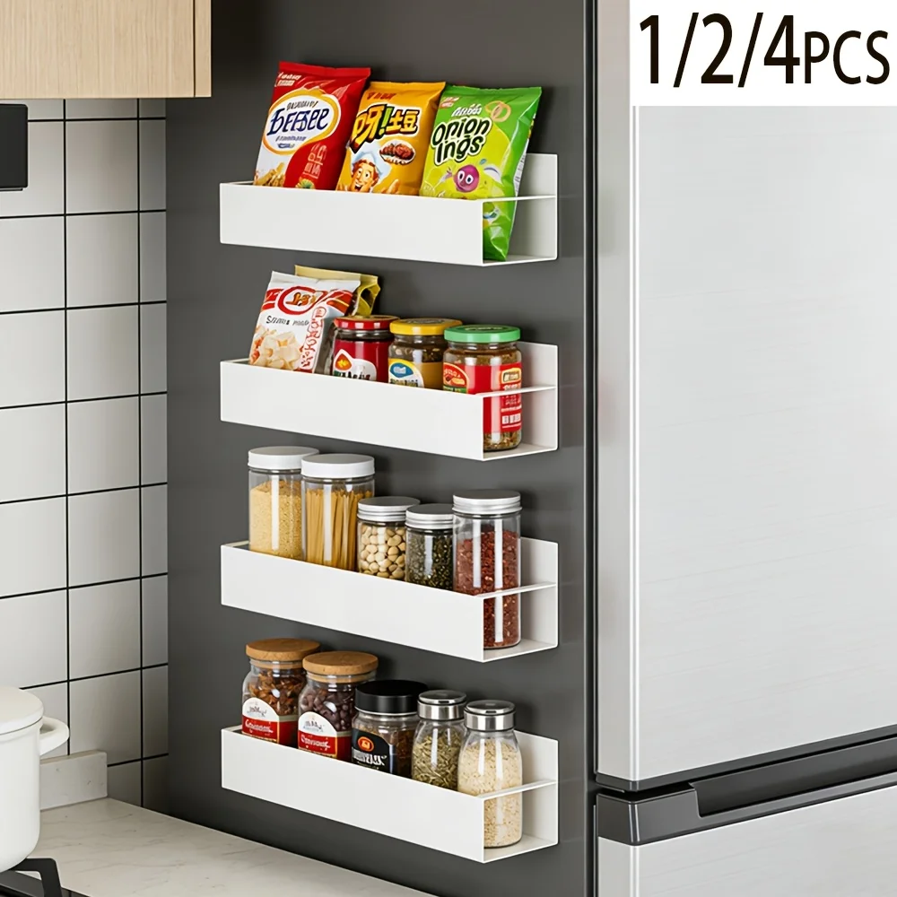 

2/4 Movable Refrigerator Storage Rack. Metal Refrigerator Magnetic Storage Rack, Multi-functional Kitchen/bathroom Storage Box, Space-saving Minimalist Design. Compatible with Microwave, Refrigerators, Washing Machines, And., Utility Racks