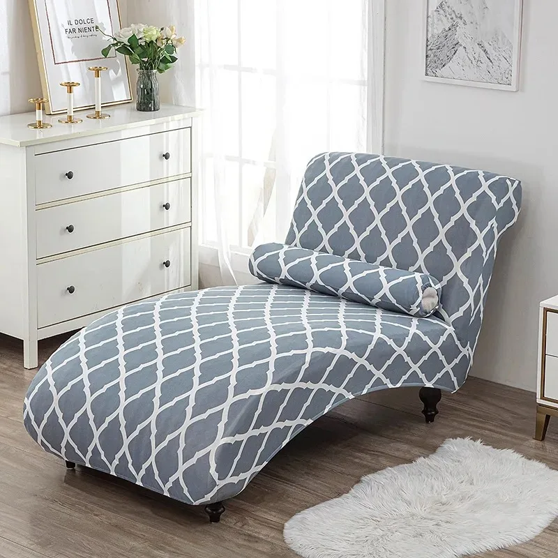 Elastic Velvet Chaise Longue Cover Stretch Armless Chair Protective CoverSofa Bed Armcair Slipcovers Home Living Room Decor