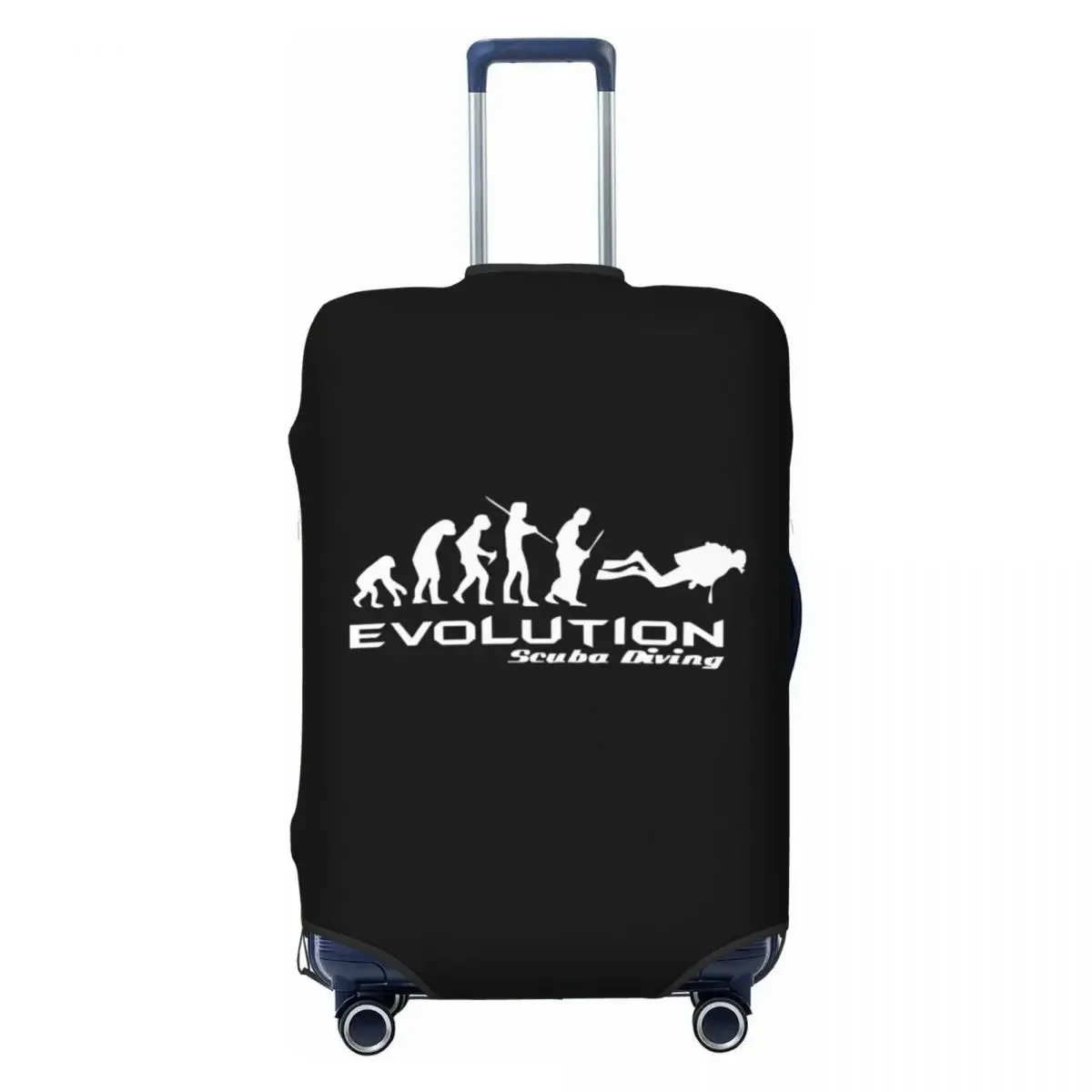 Custom Evolution Of Scuba Diving Luggage Cover Protector Funny Underwater Dive Diver Gift Travel Suitcase Covers for 18-32 Inch