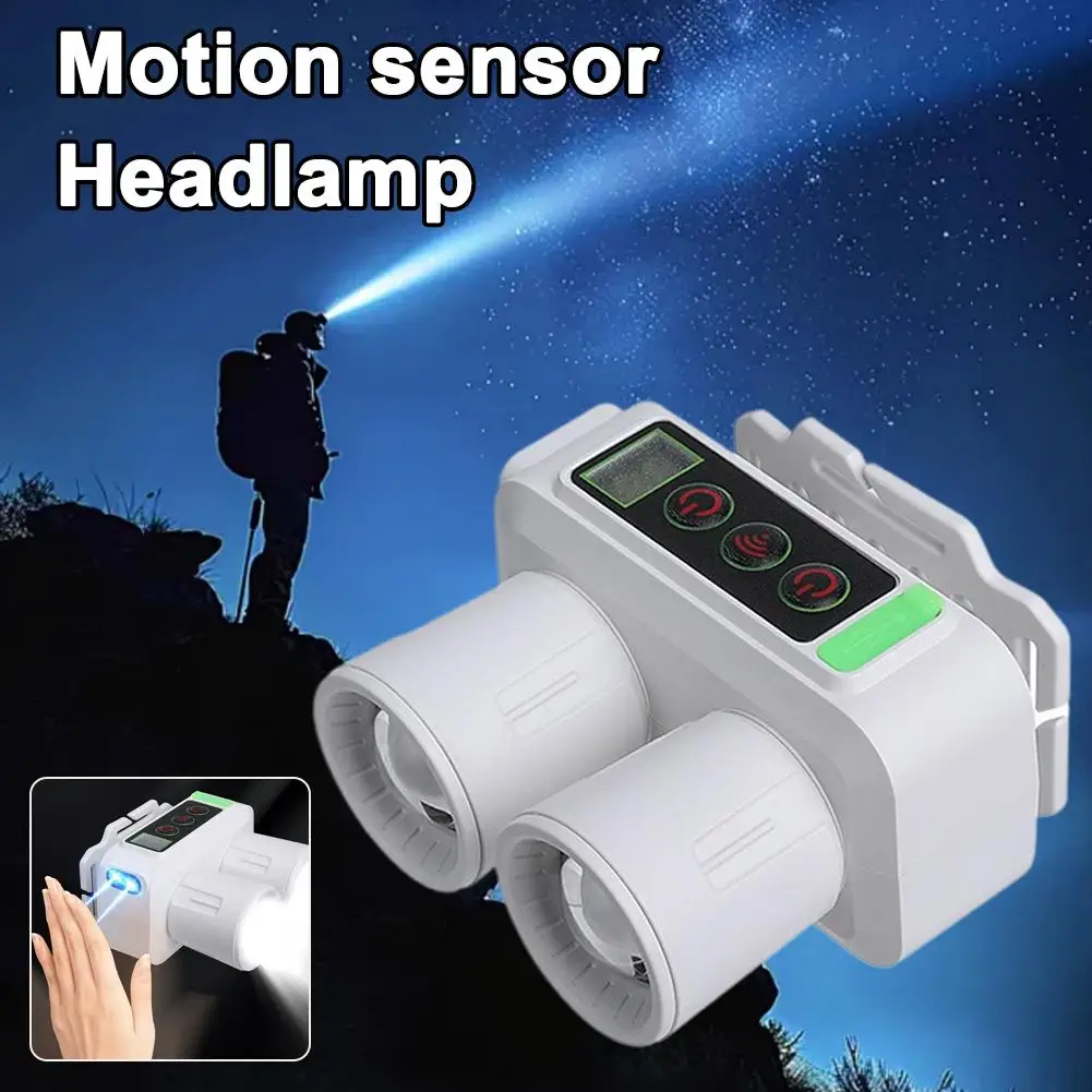 LED الاستشعار كشافات التخييم كشاف خارجي قابلة للشحن رئيس المصابيح الأمامية مصباح يدوي مصباح رئيس الجبهة فوانيس قوية متعددة pu W4Q9 #1