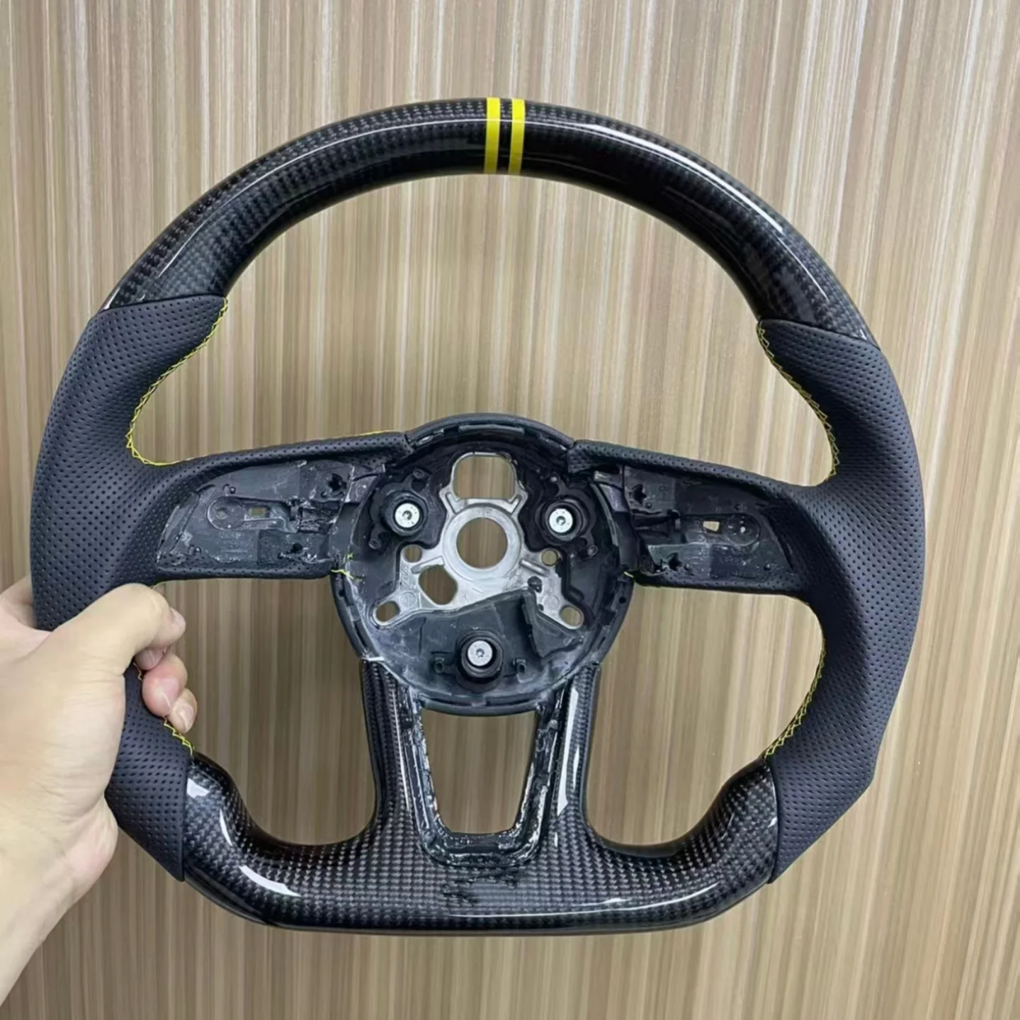 Led Car Steering Wheel for Audi Q8 SQ8 A3 A4 B9 A5 B8 A6 C7 A7 S3 S4 RS3 RS5 RS7 RS6 C8 Carbon Fiber Sports Model view 6