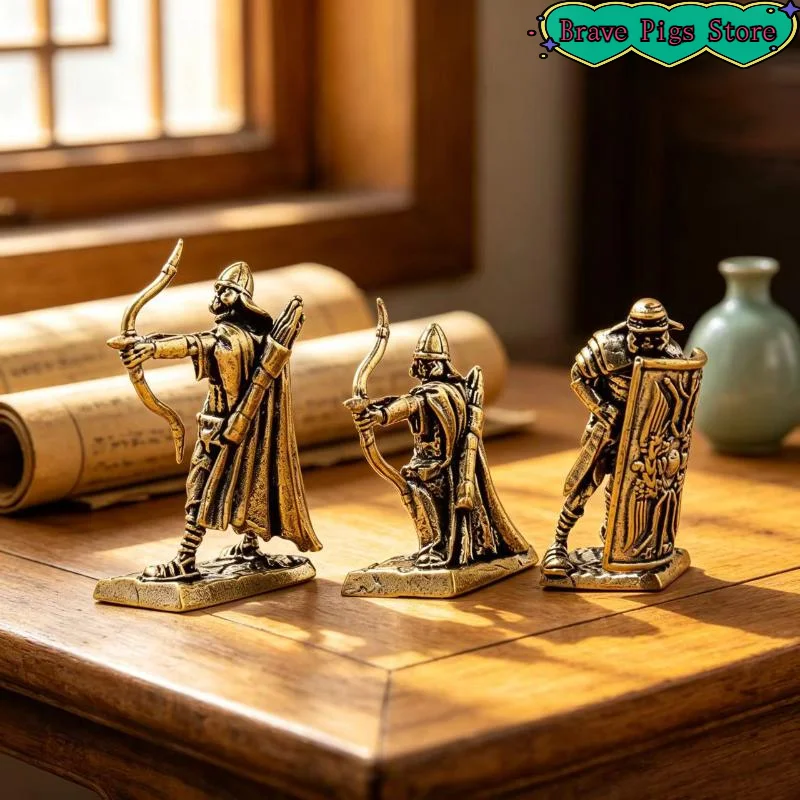 [HM]Military Sandbox Copper Ornaments Figure Roman Legionary Soldier Model Archer Medieval Military Toys[HM]