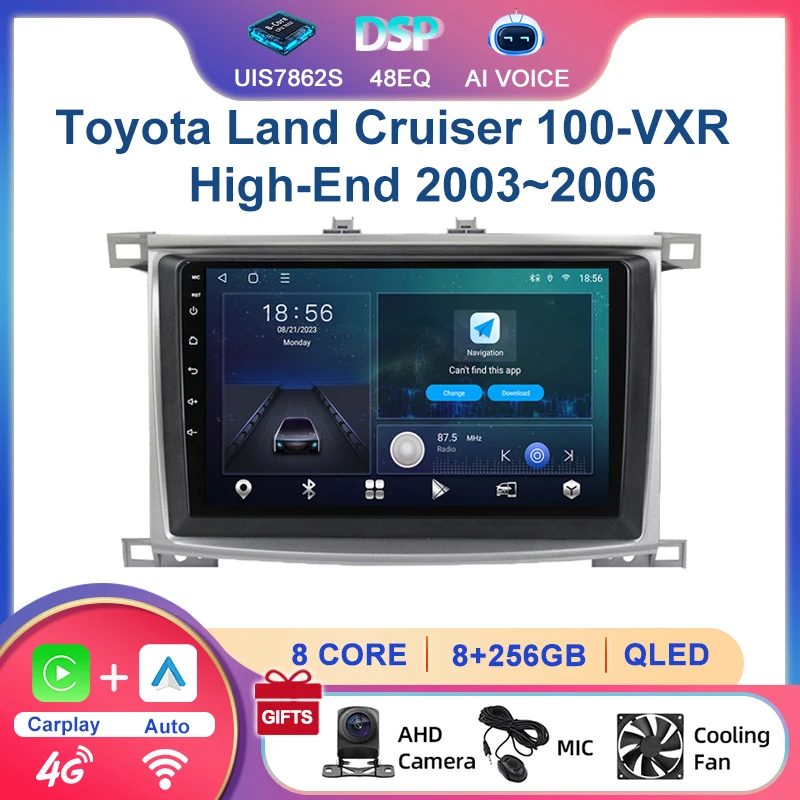 4G 10'' GPS Navigation Audio Android Multimedia Carplay Touch Screen Car Stereo Radio Player For Toyota Land Cruiser 100-VXR
