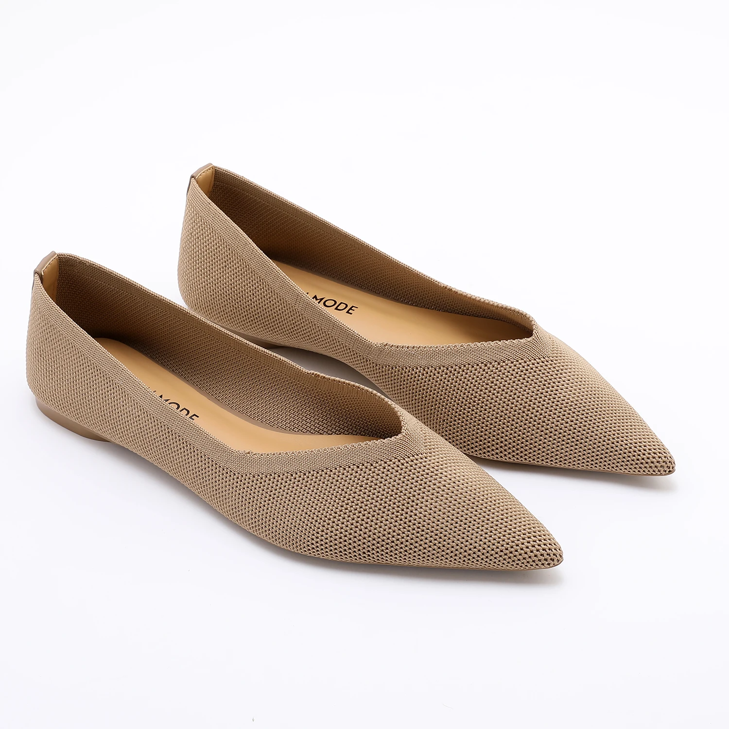 TRENDIN MODE Women's Knit Pointed-Toe Flats Breathable Slip-On Ballet Shoes Comfortable Fashion Footwear for Ladies