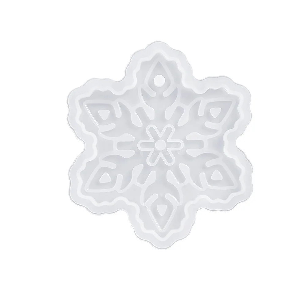 With Hole Christmas Resin Mold 12 Styles Snowflake Silicone Molds Santa Claus Resin Crafts DIY Jewelry Making Christmas Craft