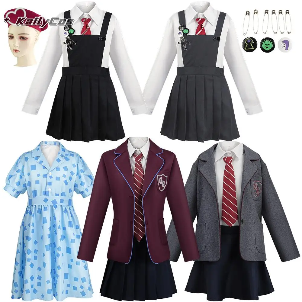 Movie Roald Dahls Matilda the Musical Dress Matilda Costume Kids Women Girls School Uniform Coat Hat Skirt Cosplay Costume Suit