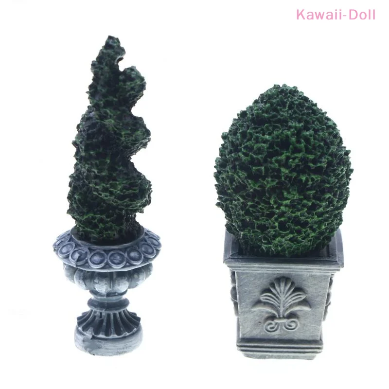 

1/12 Dollhouse Simulation Green Plant Potted Model Dolls House Bonsai Ornament Dollhouse Home Garden Landscape Decoration