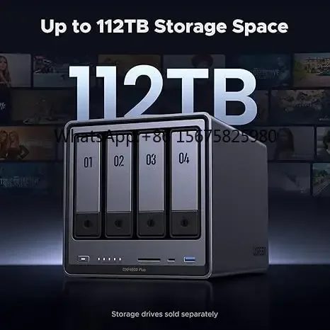 DXP4800 Plus NAS 4-Bay Gold 8505 8GB DDR5 128G SSD 2.5GbE 4K Output