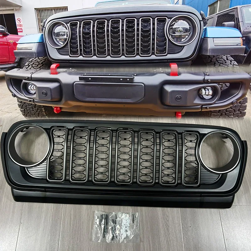 Jeep Wrangler JL 2018 + Auto Parts New Black Front Grille with Hole ABS Grille