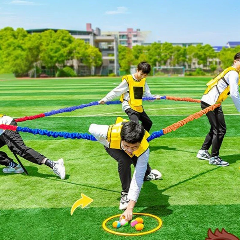 Outdoor Games Team Building Develop Sport Entertainment Toys Children Elasticity Rope Circle Running Push for Kids Sensory Rope