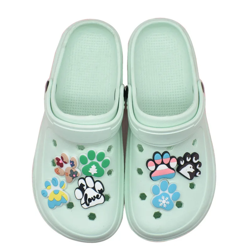 إكسسوارات أحذية من كلوريد متعدد الفينيل على شكل كف كلب لطيف مشبك نعال مناسب لإكسسوارات الأساور هدية حفلات للجنسين - 5