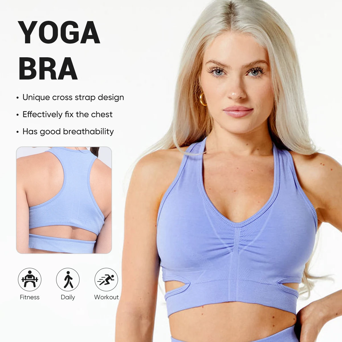 

Yoga Sports Bra - New Soft and Comfortable Design for Running and Fitness, Perfect for Yoga Enthusiasts