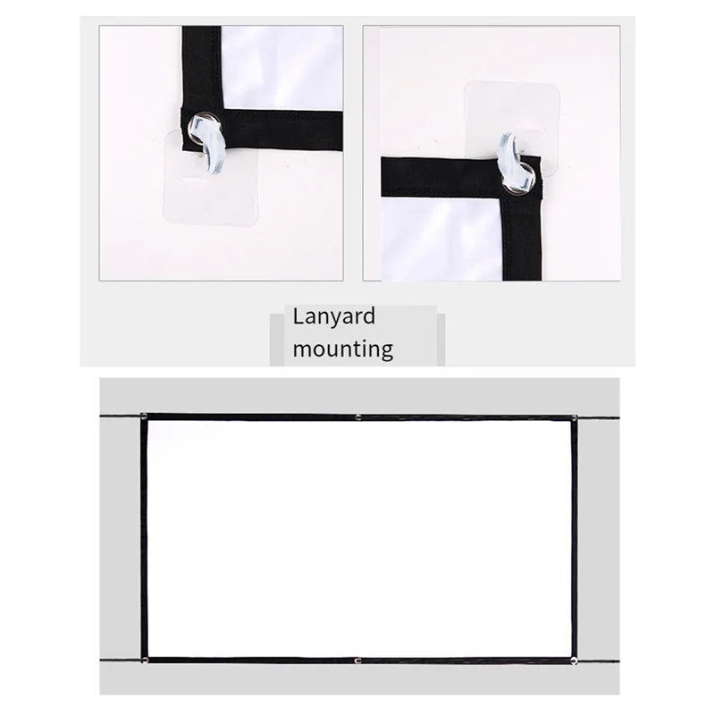 B47C 150 Inch Portable Projector Screen 16:9 Simple Projector Curtain High Density Soft Projection Screen For Home Office