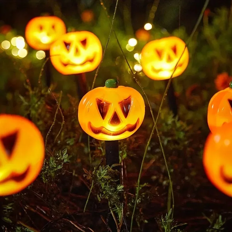 Halloween Pumpkin Solar Ground Light for Outdoor Garden Lawn Party Atmosphere Decoration Spooky Scary Ghost Festival Decors
