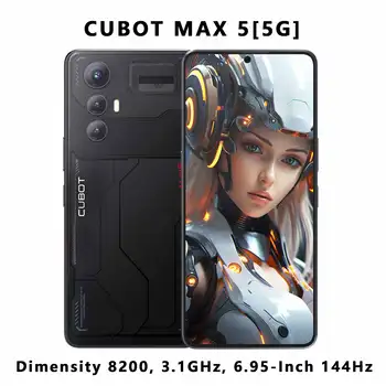 Smartphone Android 5G CUBOT MAX 5, Dimensidade 8200,4nm, 3,1GHz, tela grande de 6,95 polegadas 144 Hz, 24 + 256 GB, telefone para jogos, adicione ao carrinho