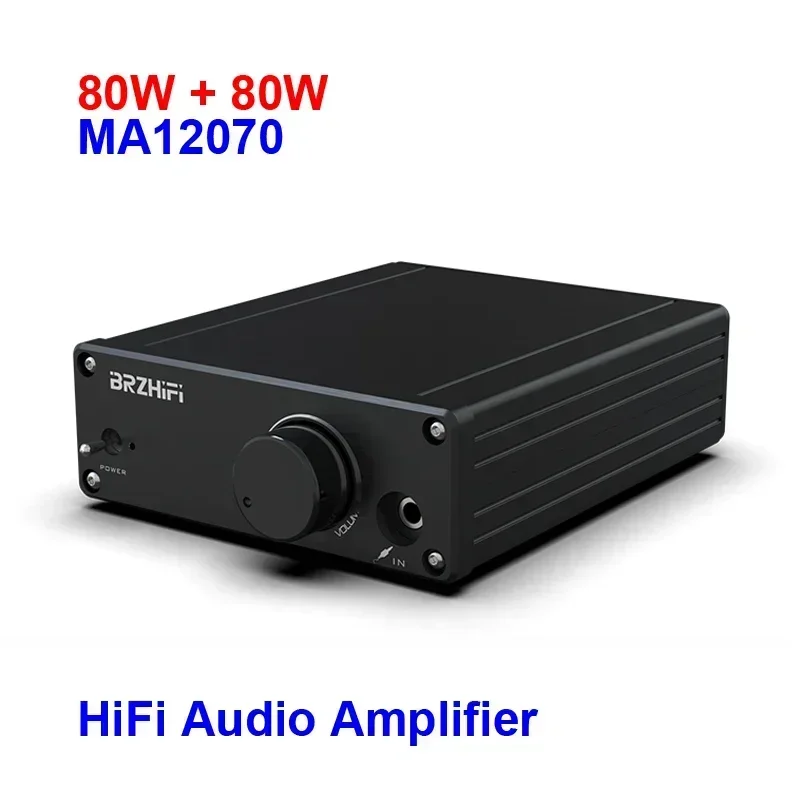 2*80W Infineon MA12070 Digital Audio Power Amplifier MA12070P Speakers 20W~200W HiFi Stereo AMP Class D Aux DC15-19V