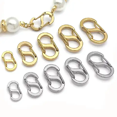 2-5pcs Stainless Steel Chic Letter S Buckle Gold Plated Lobster Clasps Hooks Connectors Necklace for DIY Jewelry Making Supplies