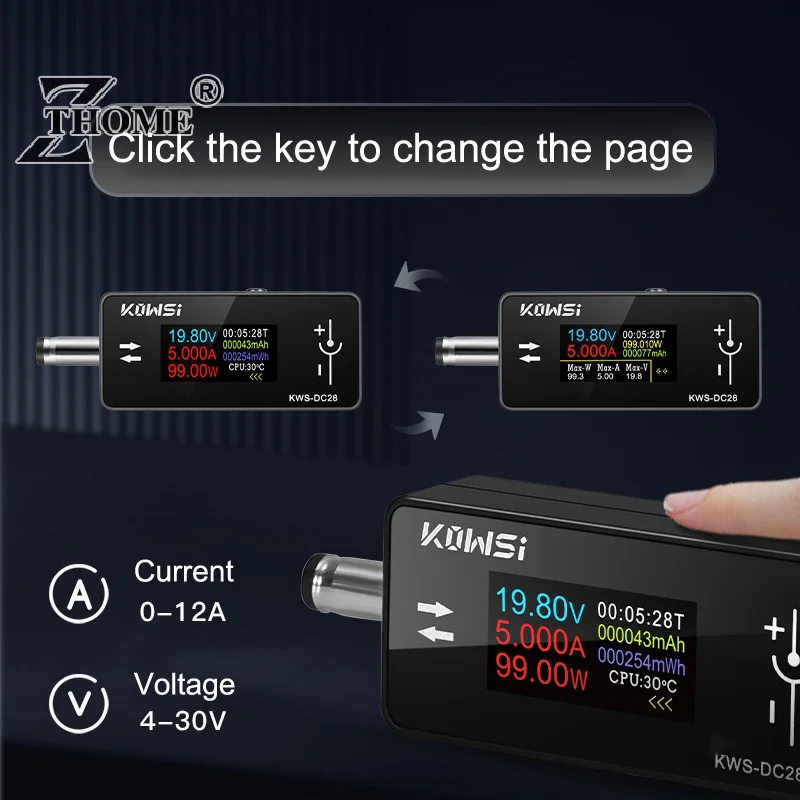 

KWS-DC28 Voltage Ammeter Power Meter DC Voltage Tester DC Power Meter Amp Volt Voltmeter Ammeter Detector Digital Tester