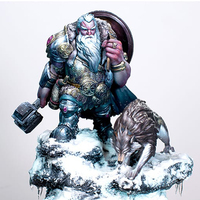 90mm Halsten and the Wolf, Resin Model figure, GK, Fantasy theme, Unassembled and unpainted kit