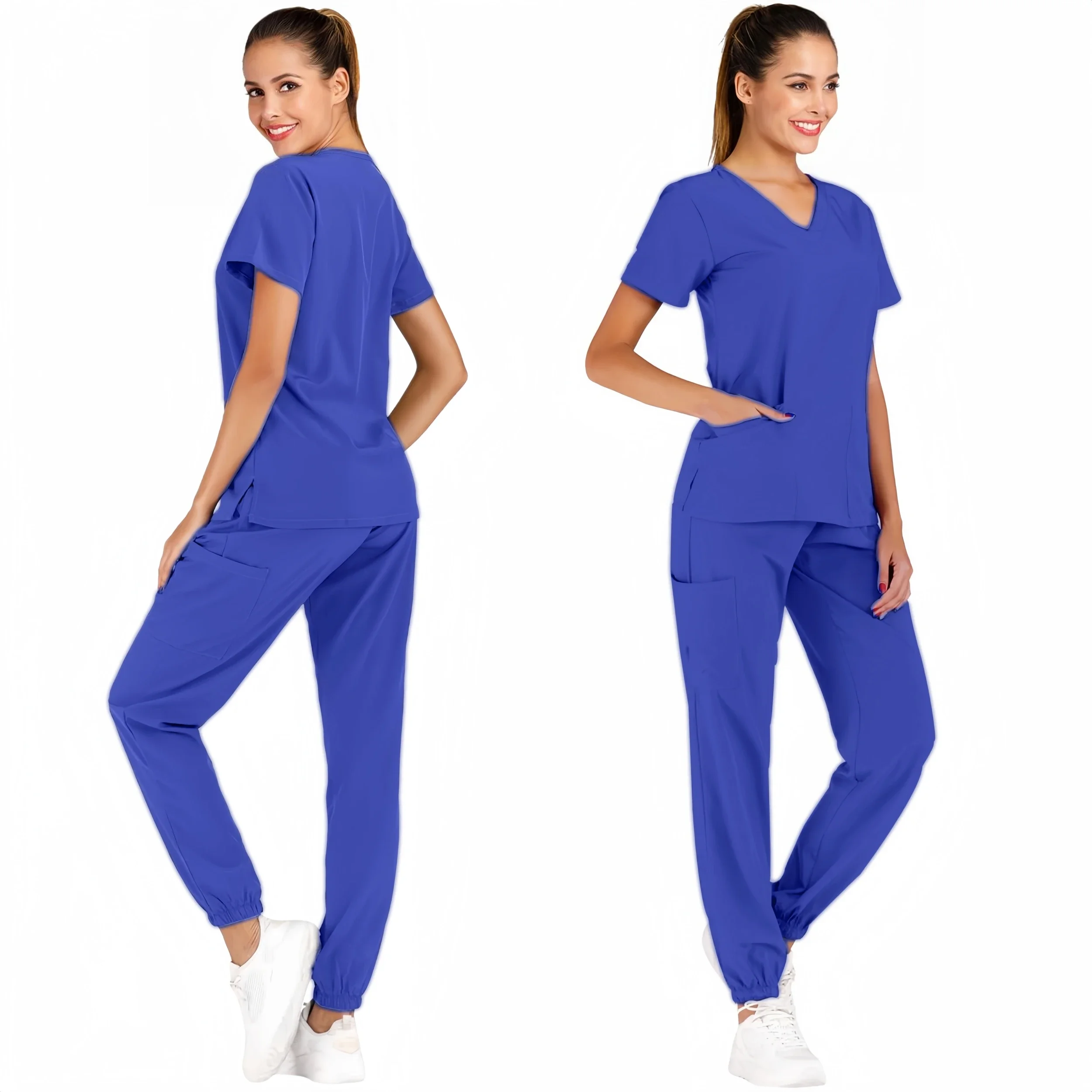 Hot Sale Anti Wrinkle Scrubs Workwear Washable Soft Fabric Nurse Hospital Uniforms Medical Scrubs Top Pants Jogger Scrubs Sets