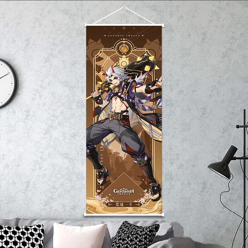 VIKAMA Green Hair Forest Archer Girl Wall Scroll, 6 Designs, Wall Decor for Bedroom Living Room Dorm
