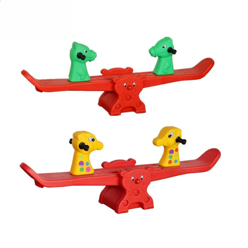 

Kindergarten indoor and outdoor plastic deer pony cartoon double seesaw household children's toys birthday gift