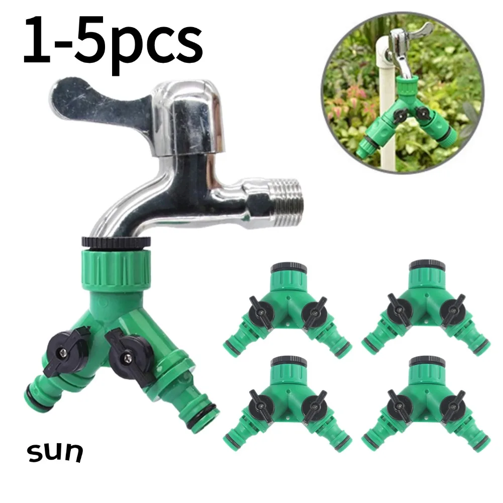 

1/2/3/4/5pcs 2 Way Garden Water Pipe Connectors Y-type Shunt Valve Garden Irrigation System Water Splitter Pipe Adapter