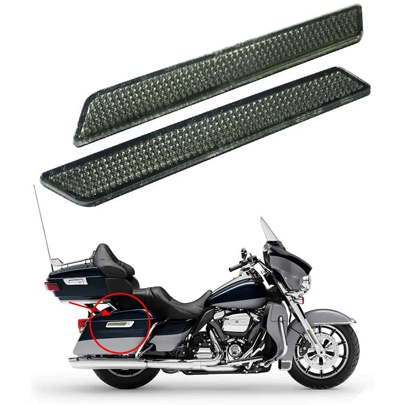 4X Reflectors For Street Glide Electra Glide Road Glide Road King Latch Covers Saddlebags Side Visibility 2014-2020