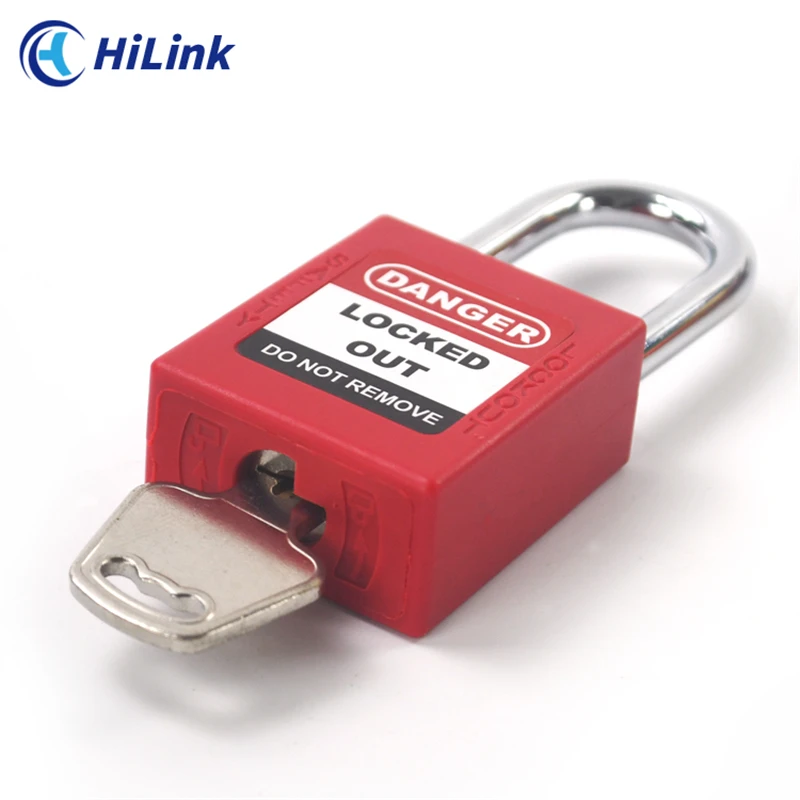 HiLink Wholesale Multicolor Safety Padlock LOTO High Strength 38mm Steel Shackle With Warning Label