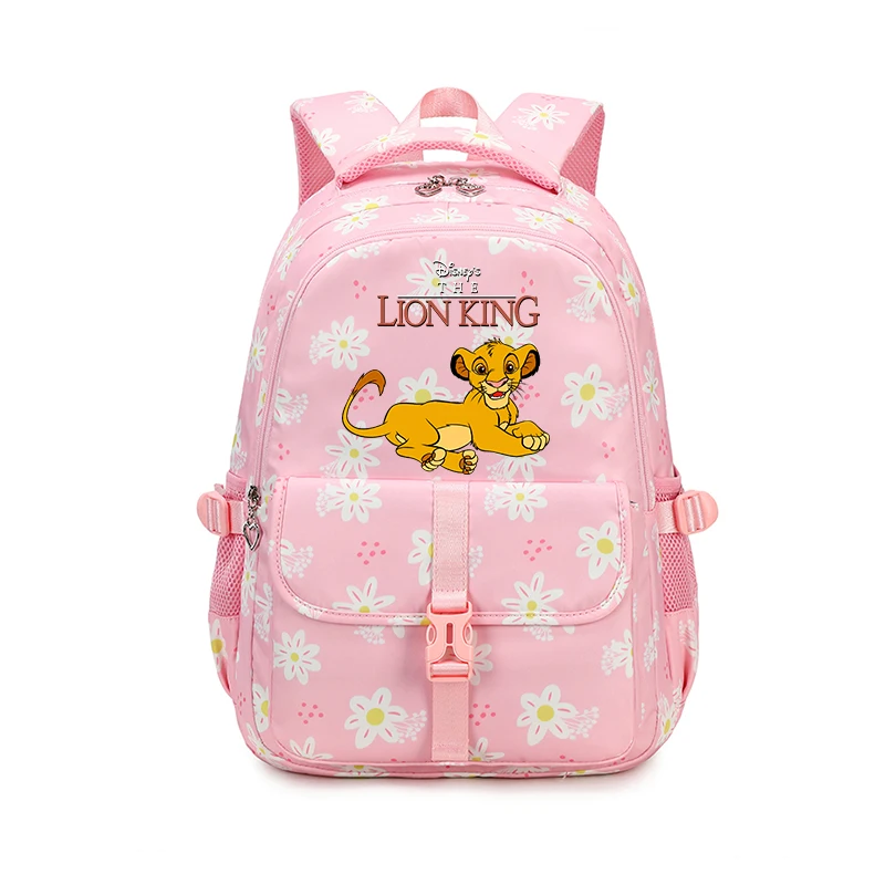 

Сумка для книг большой вместимости для девочек-подростков Disney The Lion King, водонепроницаемые Рюкзаки, детская школьная сумка с цветочным принтом