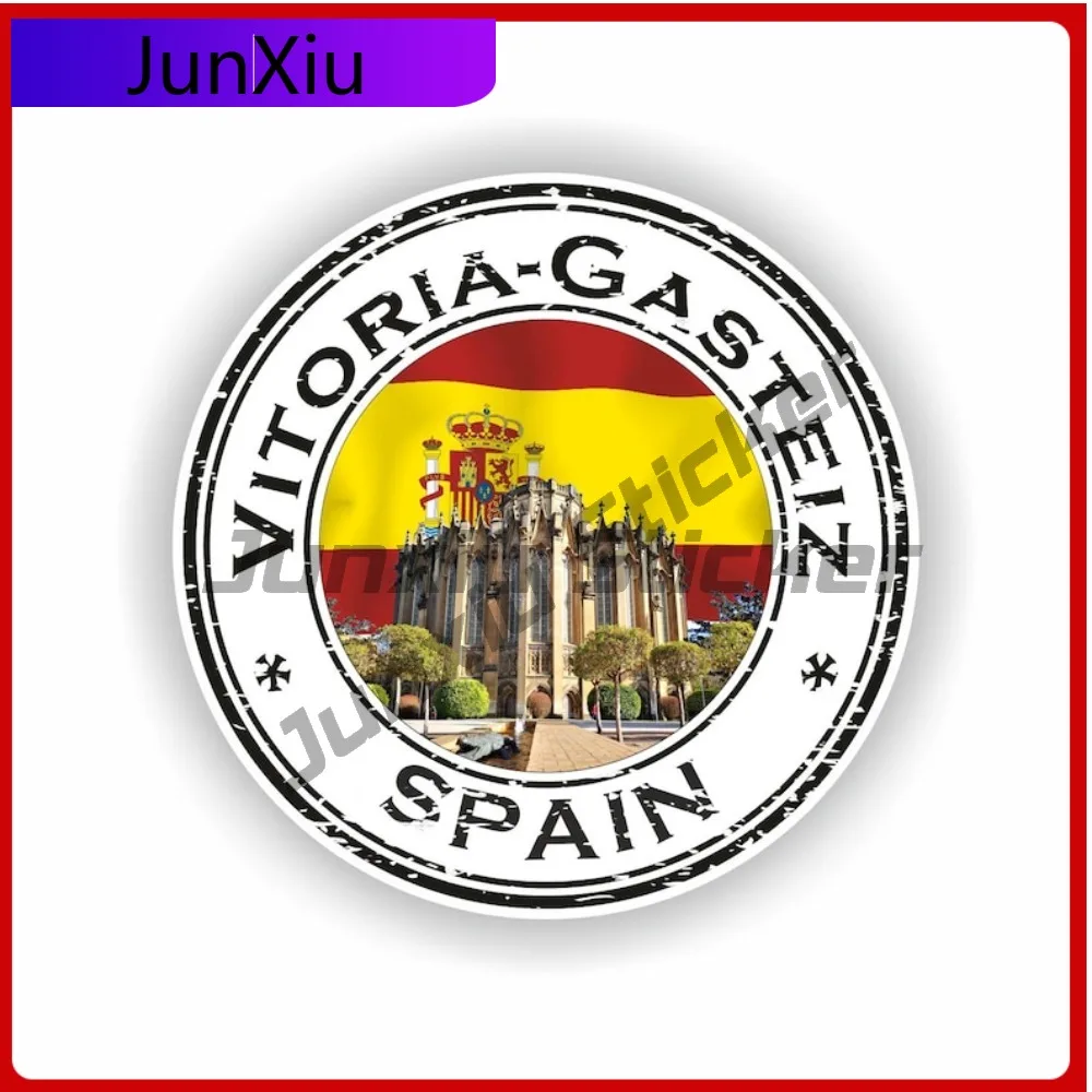 

Vitoria-Gasteiz Spain Seal Stylish Bumper Fade Resistant Accessory Badge Sticker Round Helmet Accessory Truck Stylish Cool