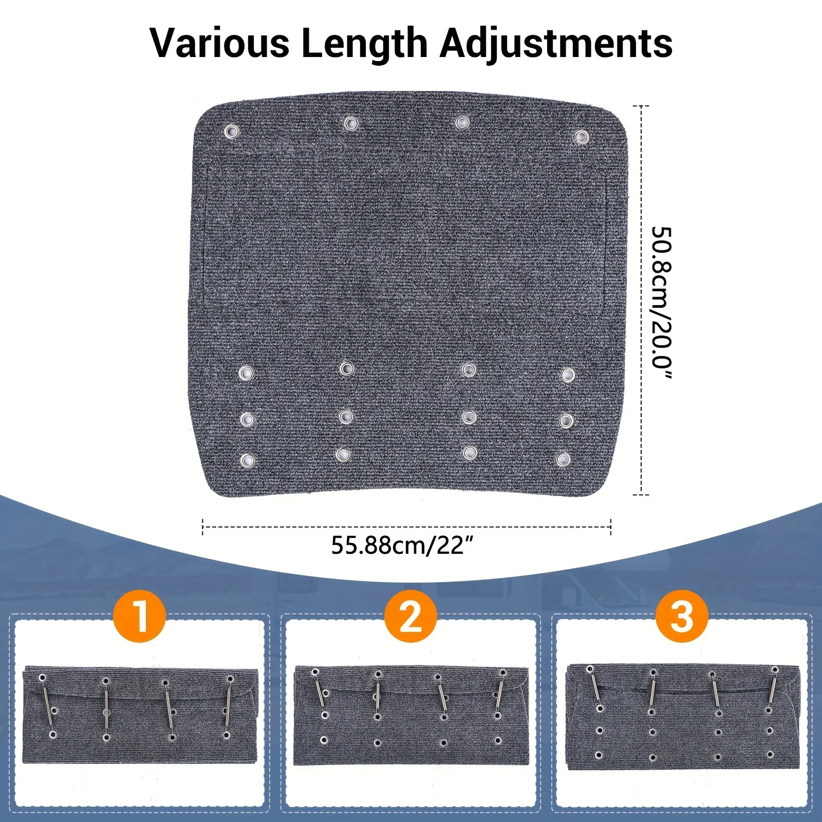 Gray Spring-loaded RV Step Mats - High-Quality Outdoor Camper Rugs for Protecting Steps, Reducing Noise and Enhancing Safety