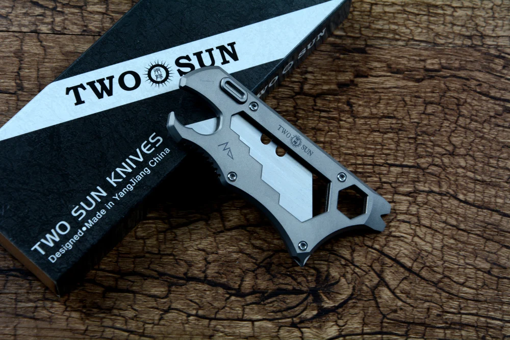 TWOSUN TS149 Multifunctional Tool Replaceable Blade TC4 Titanium EDC Tools Art Knives