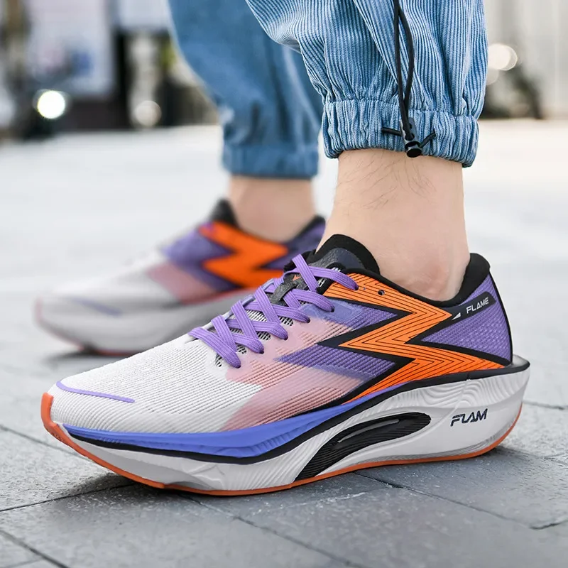 Running Shoes Carbon Board Speciality Marathon Men Sports Breathable Lightweight Women's Comfortable Athletic Nonskid Sneakers - view 5