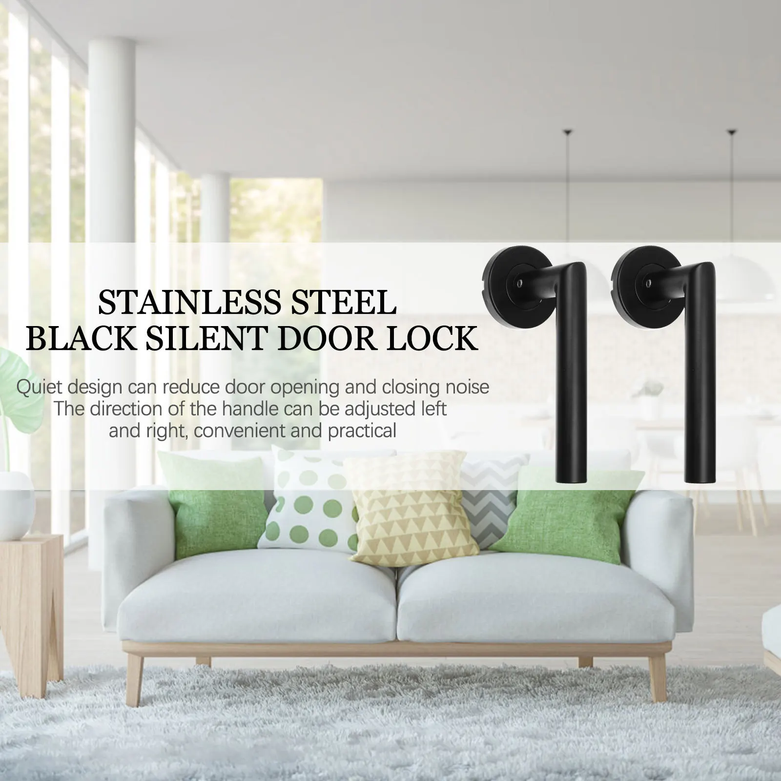 1 مجموعة كتم أقفال الأبواب الفولاذ المقاوم للصدأ قفل الحمام الداخلي للأبواب اليسرى أو اليمنى L شكل المنزل قفل غرفة نوم منفصل #1