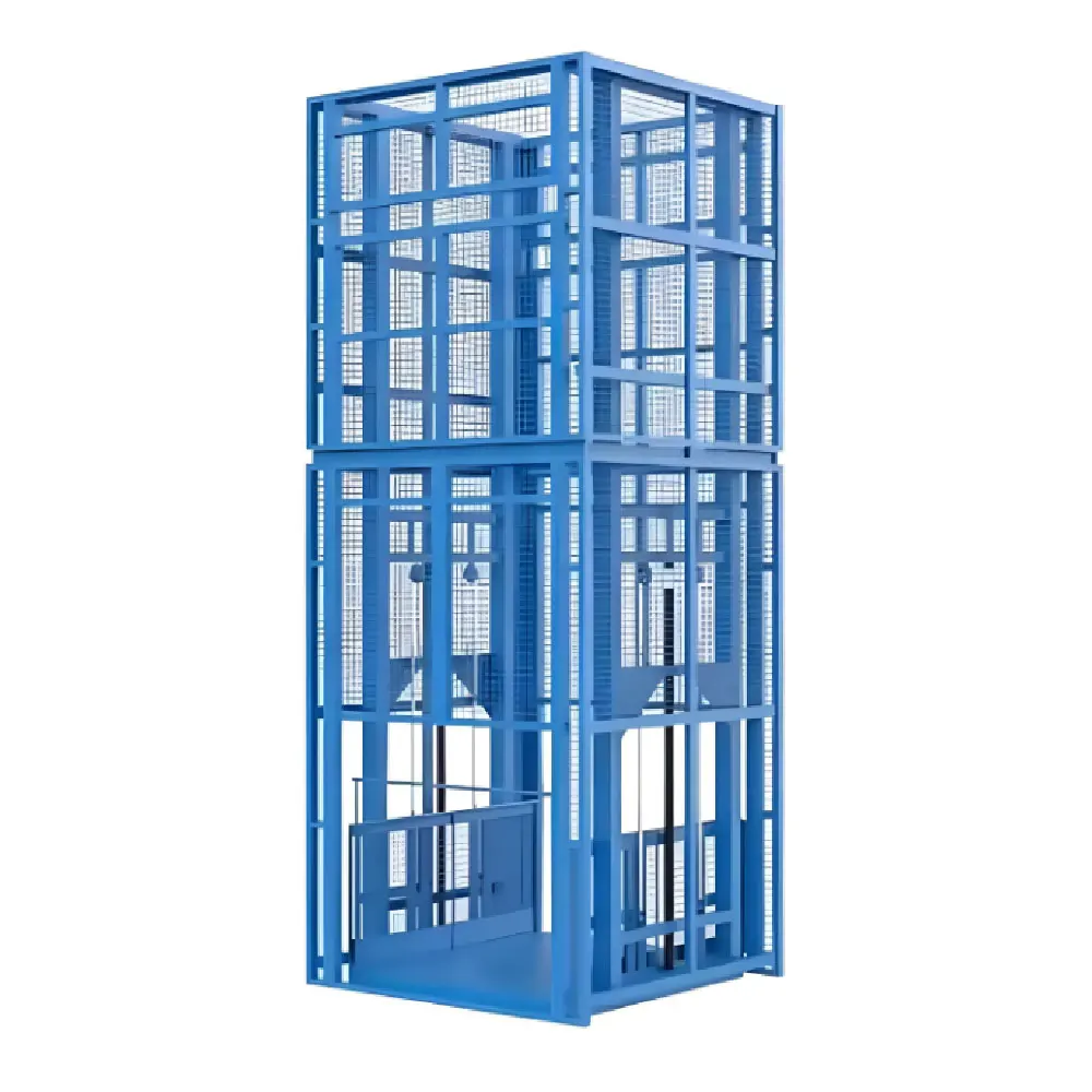 Hydraulic Freight Elevator Hydraulic Lifting Platform Large Tonnage Freight Hoist Guide Rail Lifting Descend Platform