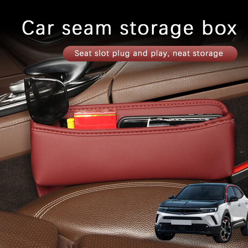 

Car Seat Gap Storage Box Driver Front Auto Seat Gap Filler Organizer Wallet Keys Card Storage Box For Opel Mokka